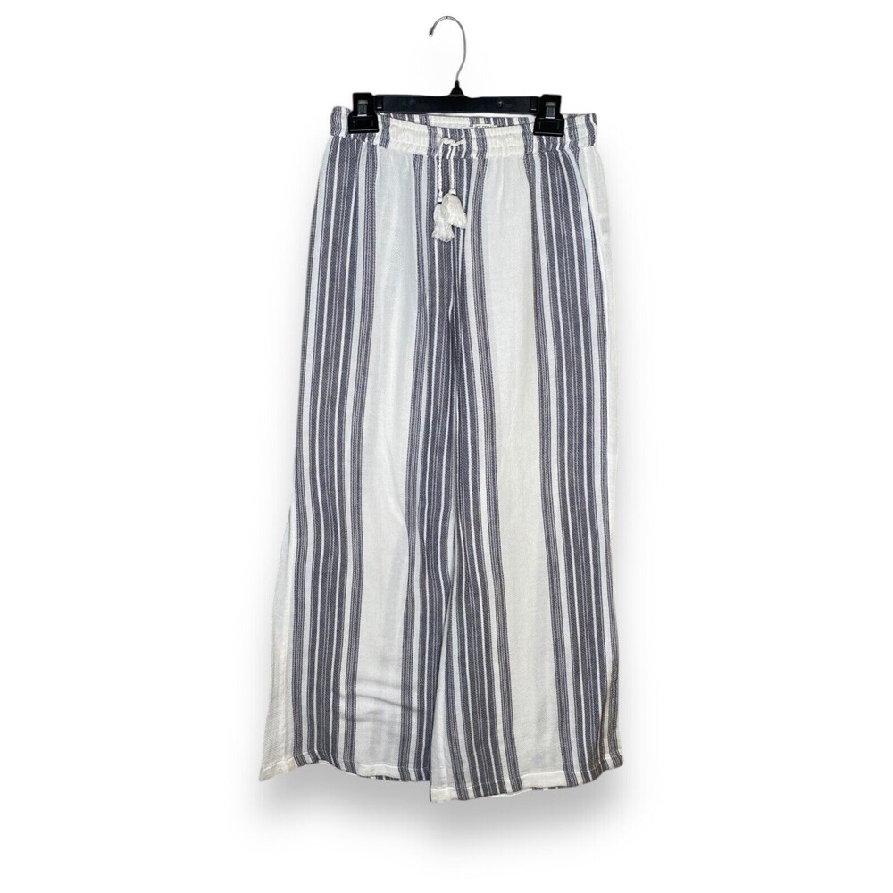 Volcom Wide Leg Striped blue and white Cotton pants Size Small